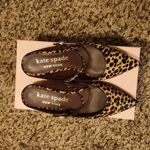 Kate Spade Meg haircalf leopard mules Size 9B